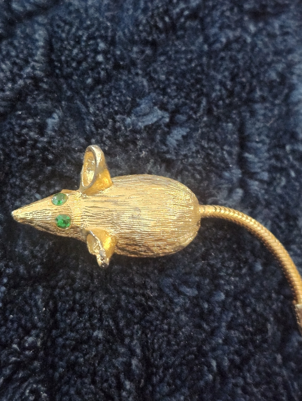 Vintage Mini Gold Tone Mouse Brooch Pin